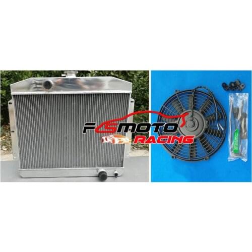 Aluminum Radiator + FAN FOR Mercury W/Chevy 350 5.7 V8 M/T 1949 1950 1951 49 50 51