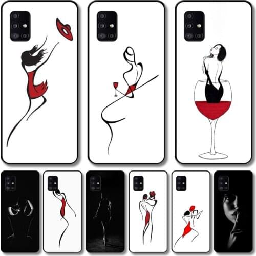 Water mist women Phone Case For Samsung Galaxy A 12 51 52 21 71 72 42 31 10 80 90 S E 5G Black Shell Art Cell Cover