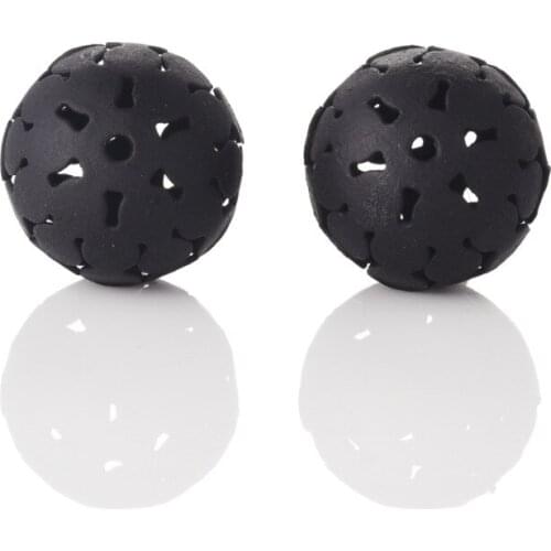 Black Hollow Stud Earrings Ball Jewelry Simple Round Earrings For Women