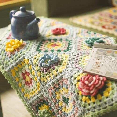 Flower Sofa cushion colour tablecloth flower Hand hooked fashion crochet blanket daisy flower felt house living decoration sofa