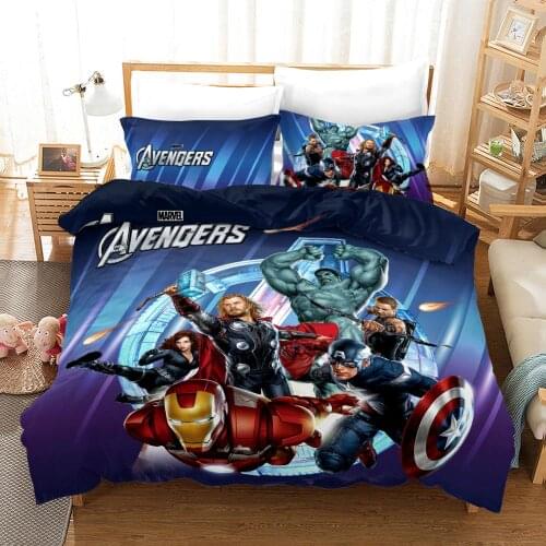 Disney marvel bedding set for children bed decor queen size duvet covers king bed 3 pcs home textile cartoon promotion discount