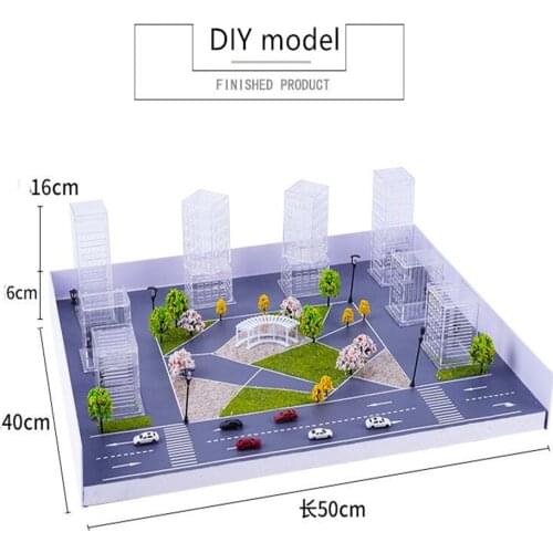 DIY Model Sand Table Model Building Material Package Glass Building Road Pavement Sticker Gallery Frame Scene Production