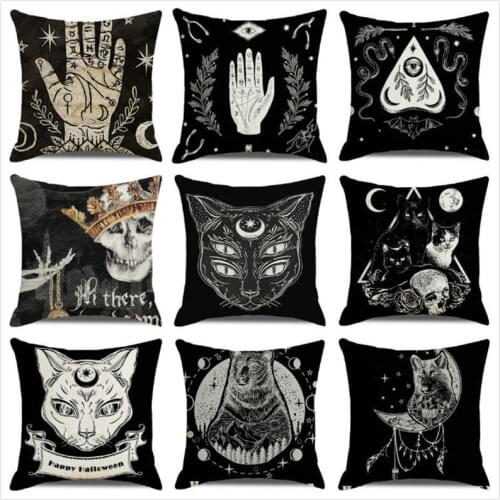 Halloween Decor Black white style Creative Throw Pillow Case Linen Sofa Seat Cushion Cover Festival Party Home Decor Pillowcase
