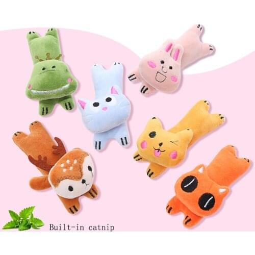 1pcs Cat Toys pillow Cute Plush Animal Modeling Pet Kitten Dog Durability Chewing Squeak Toy Help Sleep