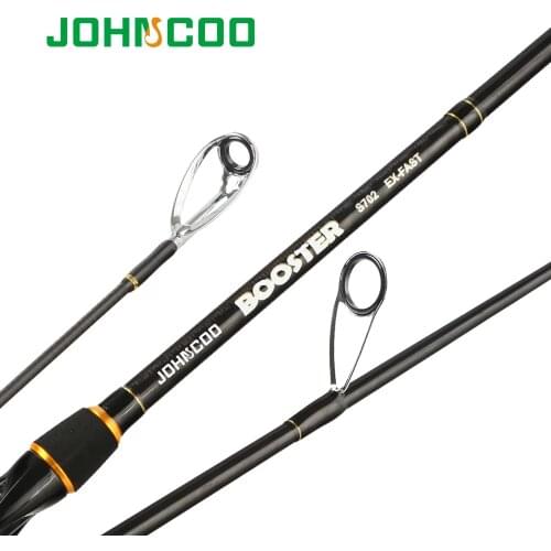 Ex-Fast Fishing Rod 2.1m 2.4m Carbon Rod ML/M 2 Tips 5-28g Spinning Rod Casting Light Jigging Rod 2 Sections Johncoo booster