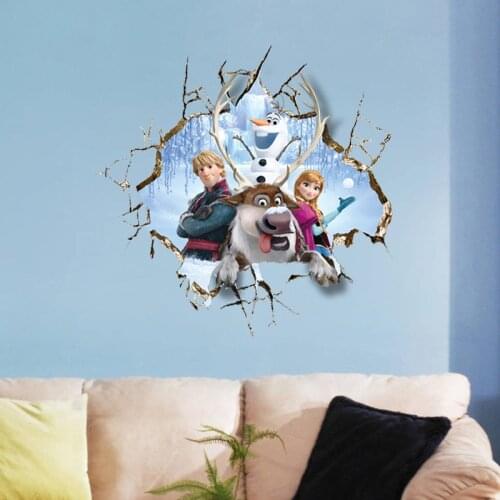 Cartoon Frozen Kids DIY 3D Sticker Snow Puzzle Childrens Room Decoration Kindergarten Stickers Pegatinas Autocollant Enfant