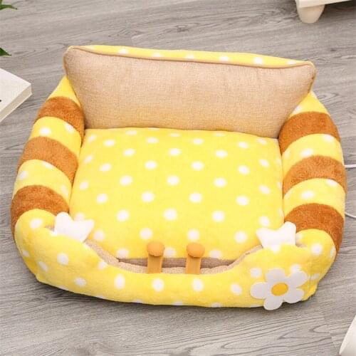 Cartoon Pet Sofa Dog Bed House Four Seasons Universal Puppy Basket Washable Pet Couch Mat Cat Bench Nest for Small Large Dogs