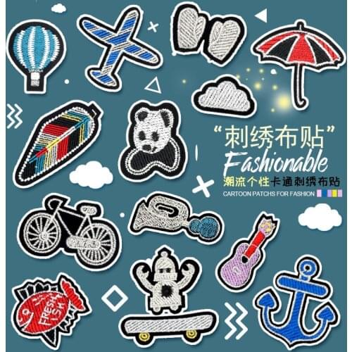 Patches for Clothing Iron on Small Embroidery Cartoon Children Kids Patch Clothes Stickers Cloth Applique Badges Sewing Garment