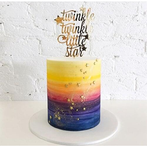 New Merry Christmas Acrylic Cake Topper Gold Litter Star Tree Cupcake Toppers Flags For Christmas Party Cake Decorations