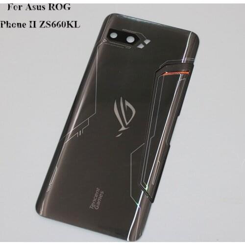 Original New For 6.59" Asus ROG Phone II ZS660KL I001D I001DA I001DE 3D Glass Back Battery Cover Housing Case With Glass Lens