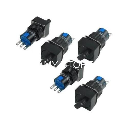 Panel Mount Square SPDT 1NO 1NC Rotary Selector Pushbutton Switch