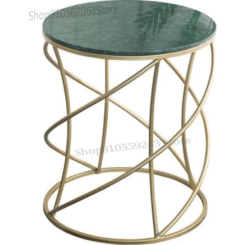 Custom Nordic Sofa Side Table Simple Modern Creative Marble Small Round Table Bedroom Table Bedside Cabinet Light Luxury Corner