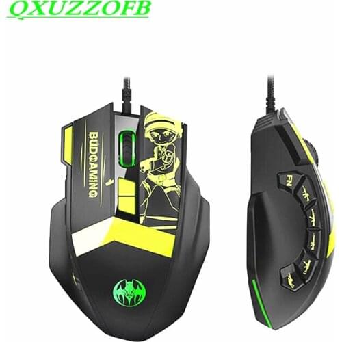 Wired Gaming Mouse Macros Programming with LED Backlight 12 Keys For Fortnite H1Z1 LOL/PUBG/CF Phone Pc Game Optical Mouse