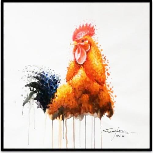 Hand Painted Cartoon Oil Painting on Canvas Abstract Animal Wall Art for Home Decoration Original OilPainting YC017