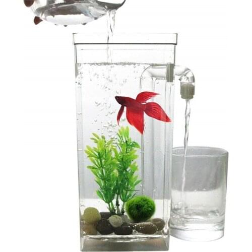 Self Cleaning Aquarium Fish Bowl With LED Light Ecological Aquarium Mini Betta Fish Tank Incubator Fish Bowl For Kid Gift