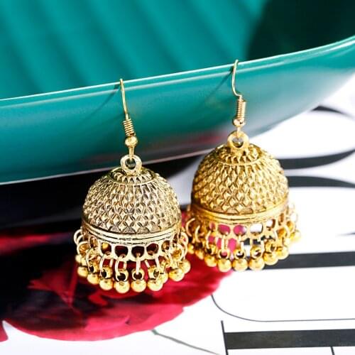 Beads Gypsy Bell Dangle Earrings For Women Jewelry Pendant Indian Pendientes Stud Earrings For Girl Aesthetic Statement Kolczyki