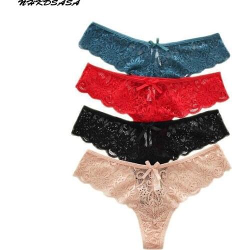 G-String Panties Lace Womens Underwear Sexy Panties Female Underpants Thong Solid Color Pantys Hollow Out Exotic Lingerie