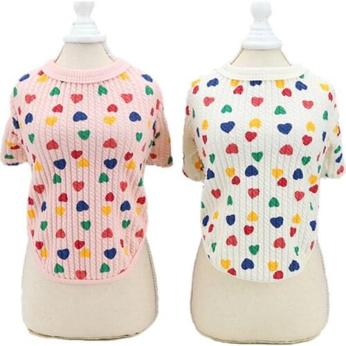 Pet Cat Dog Sweater Cute Love Warm Winter Dog Clothes For Small Dogs Cats Puppy Shirt Cardigan Schnauzer Teddy Corgi Outfits