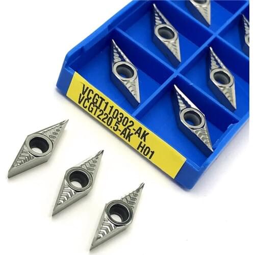 VCGT110302 AK H01 aluminum insert lathe tool turning insert CNC Internal Turning Tool DCGT 110302 for holder SVJCR Cutting tool