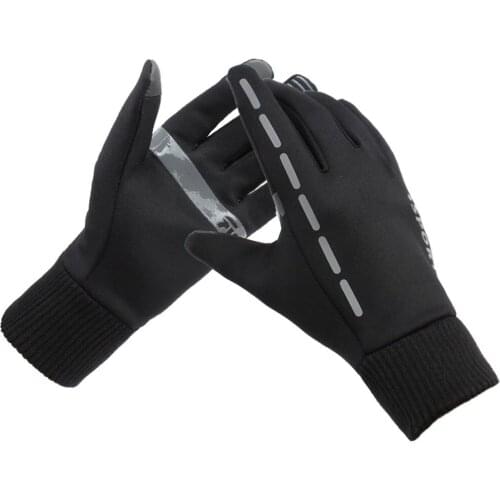 Unisex Oudoor Touch-screen Waterproof Gloves Plush Reflective Non-Slip Mittens For Riding Sports Bike Gloves Full Finger Gloves