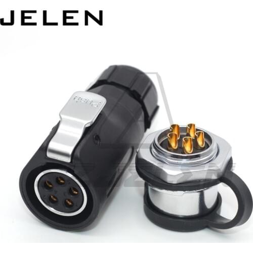 XHE20, 5 pin Waterproof Connector 30A Power Solar Cable Circular Industrial Male socket Female Plug ip67