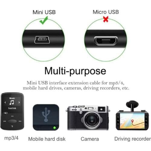 0.8m Mini USB Cable Mini USB to USB Fast Data Charger Cable 5 Pin B for MP3 MP4 Player Car DVR GPS Digital Camera HDD mini C5AE