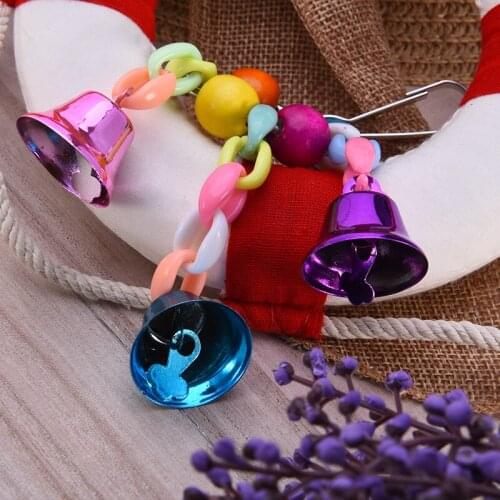 1 Piece Parrot Swing Wall Hanging Bell Toy Bird Color Beads Bird Supplies Bell Toy Hanging Swing Random Colors Of Pet Supplies