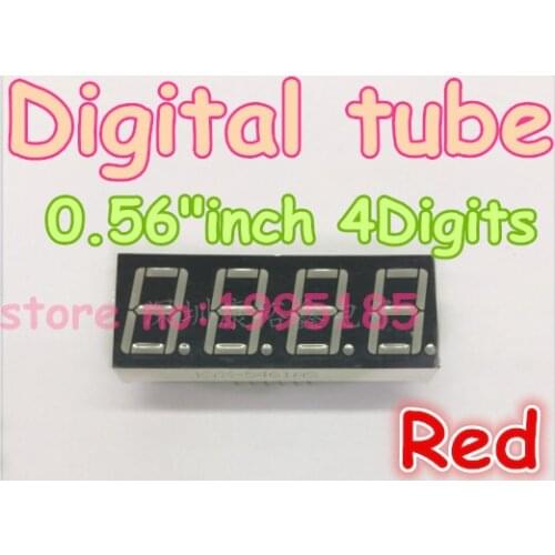 10Pcs/lot) 0.56" inch 4 Digits 7 Seven Segment Red Light LED Numeric Digital Display,Common Anode