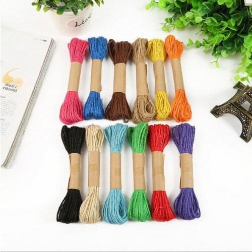 12colors/lot 2mmx 120m colored jute twine twisted DIY handmade accessory photo decor hang tag zakka packing free shipping