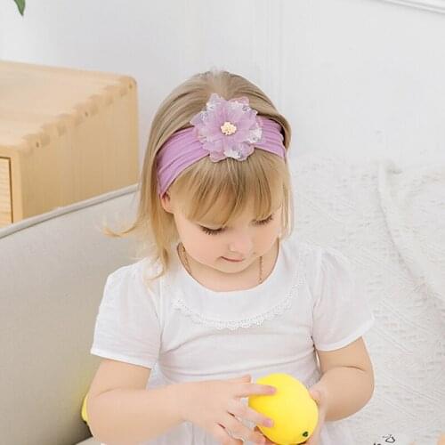 6 colors Infant Toddler Girls Kid Baby Flower Headband Cute Lace Floral Turban Hairband Head Wrap Princess Accessories