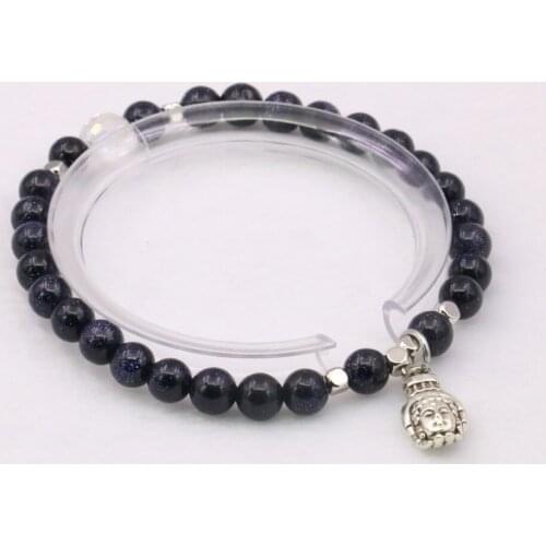 7style 6mm Natural Stone Jades Round Beads Lady Beaded Bracelet Yoga Healing Handmade Jewelry Girls Birthday Gift 7.5inch Y1025