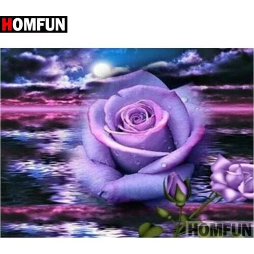 HOMFUN Full Square/Round Drill 5D DIY Diamond Painting "Flower landscape" Embroidery Cross Stitch 5D Home Decor Gift A17085