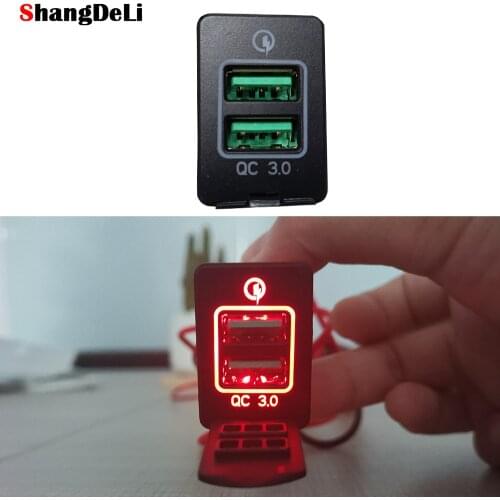 Car Dual USB Ports Charger Quick 3 Charging Socket For Mitsubishi Outlander 3 Xpander 2017 2018 Eclipse Cross ASX