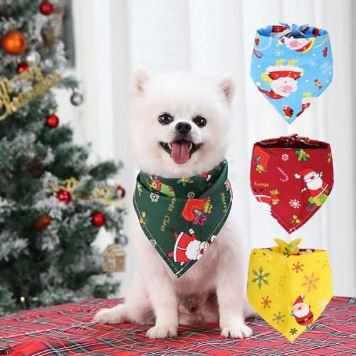 Dog Bandana Collar Christmas Style Pet Bandanas Decorating Soft Adjustable Dog Cat Scarf for Decor Dress Up Pet Accessory
