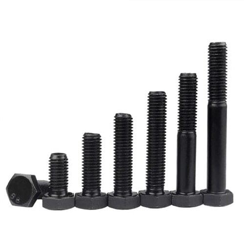 M7 Carbon Steel Hex Head Screw External Hexagon Socket Bolts Black 8.8G 12mm-70mm Length