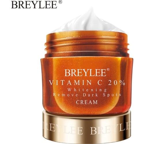 Breylee Vitamin C 20% Vc Whitening Facial Cream Repair Fade Freckles Remove Dark Spots Melanin Remover Brightening Face Care