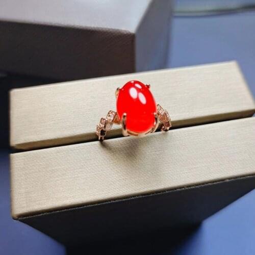 Really Natural ice carnelian inlaid ring Inlaid ring 925 ring nickles women jade jewelry ring jewelry