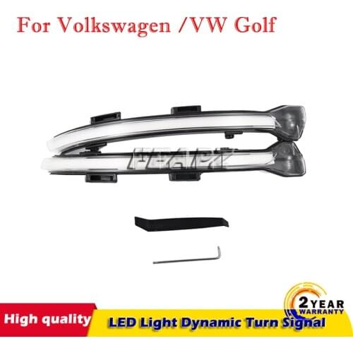 For Volkswagen GTD R GTI MK7 2012-2020 For VW Golf 7 7.5 Dynamic Flowing Side Mirror LED Turn Signal Water Blink Light