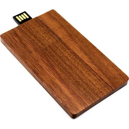 Natural Maple Wood Credit Card USB 2.0 High Speed Rotatable Flash Drives Memory Stick Pen Thumb U Disk Pendrive For Laptops