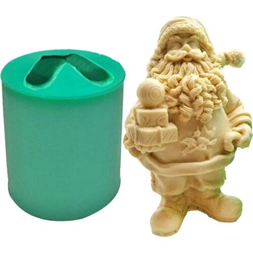 Big Sizes Christmas Santa Resin Mold 3D Santa Claus Silicone Mold For DIY Figurine Crafts Party DIY Making Gifts New Year Use