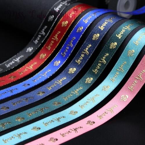 1 Inch 25mm Gold Foil Gold/Colorful Water Grosgrain Ribbon Gift Wrapping Ribbon Decoration 5 Yards/Roll Ribbon DIY Supplies