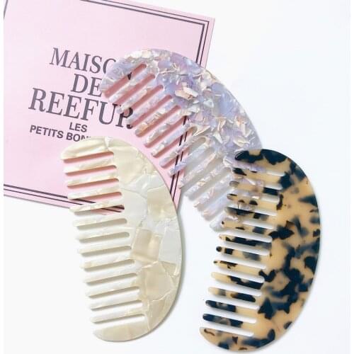 Hot Comfortable Acetate Beige Tortoise Shell Acetate Hair Combs For Fashion Women Girls Comb escova de cabelo