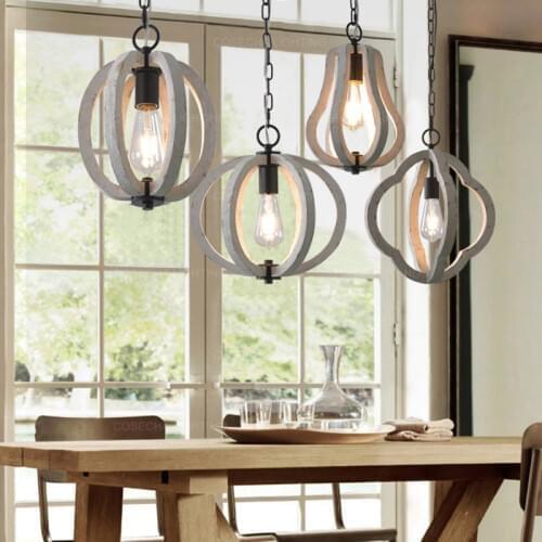 Small wood pendant light single lamps french vintage white wooden suspension luminaire in farmhouse kitchen bedroom mini 1 light