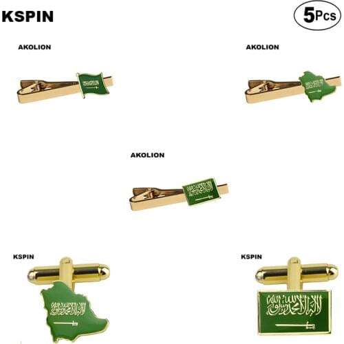 Metal Tie Bar Saudi Arabia Flag Tie Pin Bussiness Tie Clips Top Quality for Men Clothing Accessories KS-0157