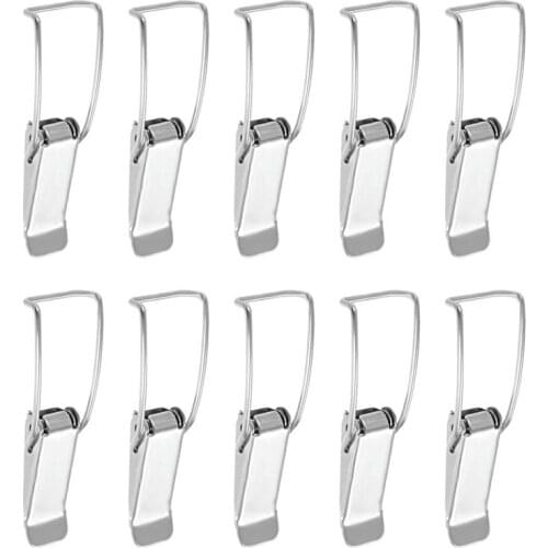 Iron plating Spring Loaded Draw Toggle Latch Catches Hasp (75mm / 2.95" Length) Pack of 10
