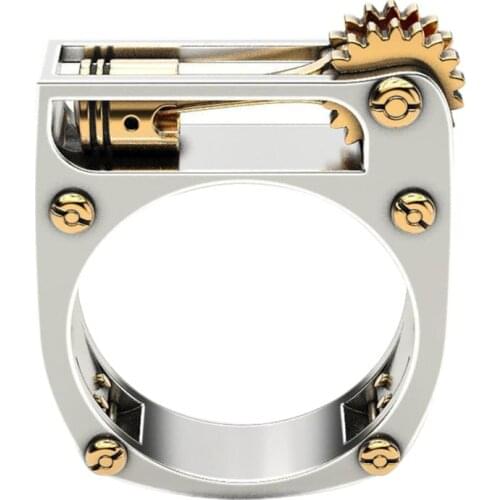Fashion Mechanical Gear Wheel Ring Creative Personality Male Female Punk Wedding Finger Rings Women Men Modern Jewelry Gifts