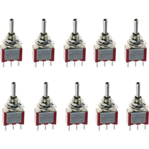 On/Off/On Mini Miniature Toggle Switch Car Dash Dashboard SPDT 3Pin Pack of 10