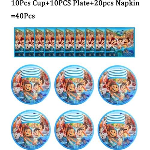 Cartoons Disney Luca 1st Birthday Party Supplies Paper Cup/Plate/Napkin Disposable Tableware Set Luca Home Party Decoration Set