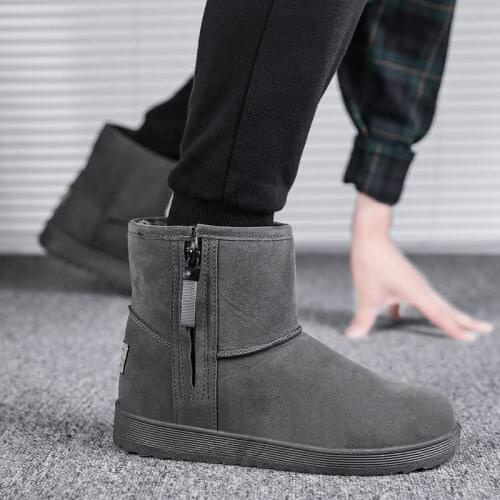 2021 New Winter Mens Shoes Waterproof Non-Slip High-Top Snow Boots Mens Sheepskin Plus Velvet Warm Cotton Shoes For Men