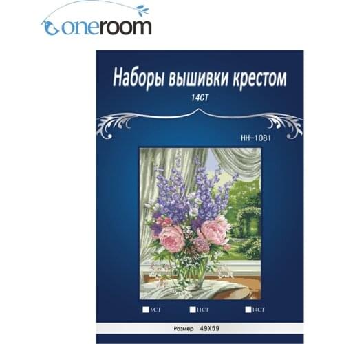 Top Quality counted cross stitch kit peony and delphinium, Peonies and Delphiniums flowers dim 35257 HIgher quality